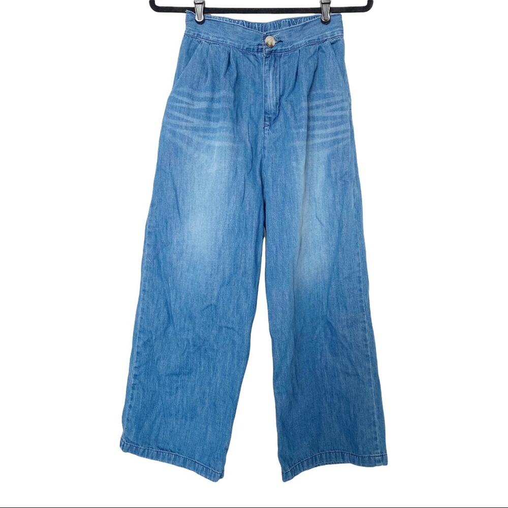 Wednesday Free Wide Leg Light Weight Denim Pants Size Small